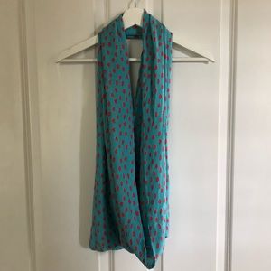 Kate Spade teal and red circle scarf